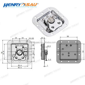 Cerradura de Estilo Mini para Estuche de Transporte, Piezas de Cerradura Personalizadas, Cerradura de Mariposa Empotrada, Cerradura de Acero con Resorte, con Plato - Product Image 6