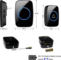 Interphone audio intelligent sans fil pour maison connectée, sonnette extérieure étanche IP44, 2 émetteurs, écran tactile, 38 mélodies, détection de mouvement