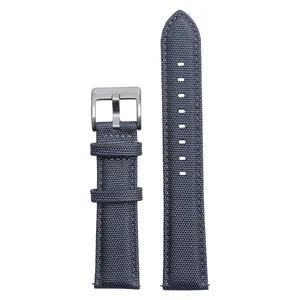 factory offer two piece multi Sailcloth straps Leather Watch Band Cordura Canvas Watch bracelet 20mm 22mm 24mm