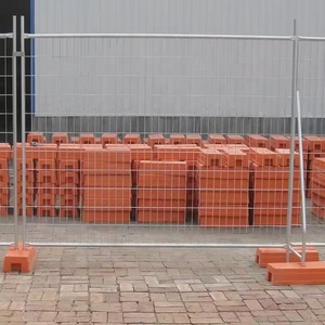 Clôture temporaire en acier Corten norme australienne 4687, pieds en plastique remplis de béton, galvanisation à chaud, treillis facilement assemblable - Product Image 4