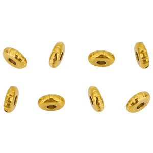 Perles entretoises à facettes 4mm 5mm 6mm |   Perles de positionnement plates en acier inoxydable plaqué or PVD à découpe engrenée pour la fabrication de bijoux DIY - Product Image 3
