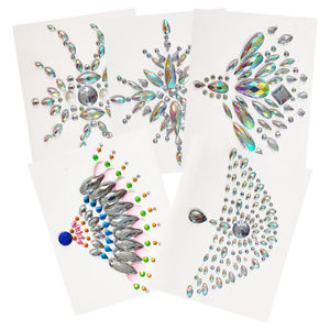 Collier auto-adhésif OEM personnalisé autocollant <span class=keywords><strong>de</strong></span> tatouage <span class=keywords><strong>de</strong></span> gemme cristal <span class=keywords><strong>de</strong></span> beauté <span class=keywords><strong>de</strong></span> luxe diamant <span class=keywords><strong>strass</strong></span> poitrine faux tatouage temporaire - Product Image 4