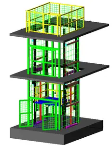 Hidrolik Cargo Lift Lift Lift Barang Rantai Dipandu Portable Lift Vertikal