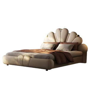 יוקרה כפול מיטת מסגרת חדר שינה ריהוט מלך גודל מיטת איטלקי מודרני עור מלכה עם אחסון - Product Image 6