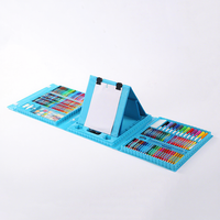 Petit ensemble de 208 pinceaux, crayons de couleur et fusains pour enfants, coffret cadeau, vente en gros, kit de peinture pour l'école et le bureau, fabriqué en Chine