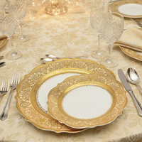KAROSA 4 Pièces Vente Chaude Ensemble de Vaisselle de Luxe Comprenant une Assiette Plate, une Assiette à Dessert, une Assiette Creuse et un Bol à Salade de 15 cm – Service de Table pour 1 Personne
