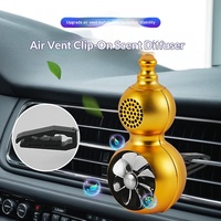 Diffuseur d'air de voiture en forme de gourde, parfum de voiture à turbine rotative à énergie éolienne, 2 couleurs or et argent, essence végétale aromatique