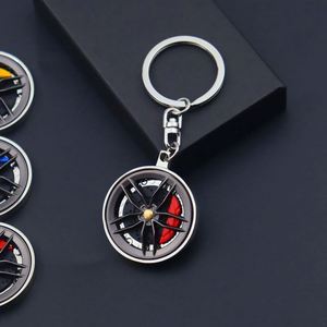 Llavero giratorio de metal con diseño de disco de freno de pinza, rojo, azul, amarillo, regalo creativo - Product Image 5
