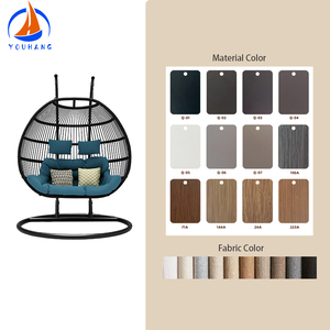 Hamac Balancoire Rotin 2024 Fauteuil œuf suspendu pour balcon en métal et rotin avec support - Product Image 3