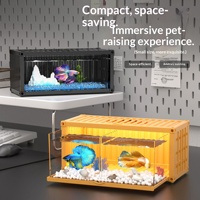 Conteneur transparent en plastique pour blocs de construction, aquarium rectangulaire pour poissons Betta, présentoir pour la maison et les supermarchés