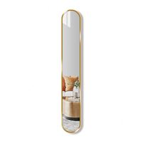 Miroir sur pied ovale pleine longueur ultra-étroit en verre doré/argenté, style nordique moderne de luxe, personnalisable, tendance 2025
