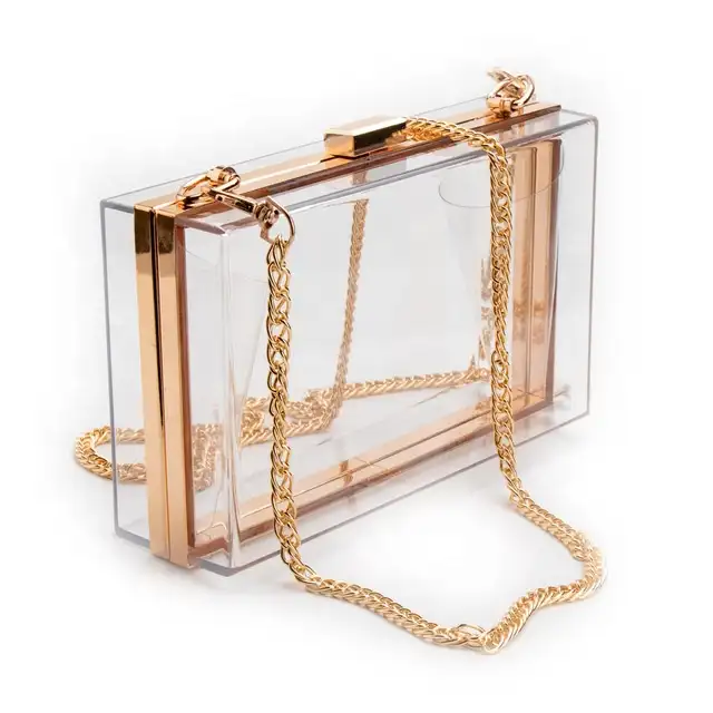 2022 Fashion Acrylic Clear Purse Cute Transparent Crossbody Bag Handbag Chain Shoulder Evening Clutch Bag