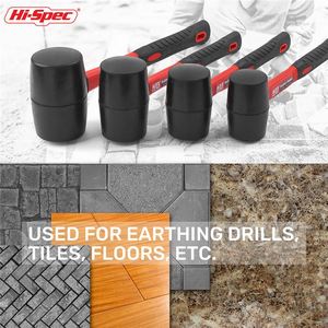 Hi-Spec Anpassbarer 8oz DIY-Qualität Schwarzer Gummihammer mit Glasfasergriff Hochleistungsmodell 10396 für Bodenfliesen - Product Image 5