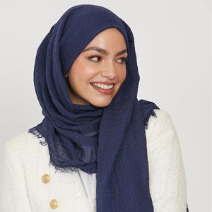 Dubai señoras musulmanas ligero uso diario arrugada Hijab transpirable Modal rayón tela Color bloqueo multifunción impreso - Product Image 1