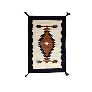 Geometric Pattern Kilim Rug Rectangle Wool Acrylic Handcrafted Flat Pile Tassel Decor Living Room Area Rug - Product Image 1