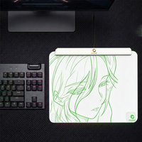 Tapis de souris professionnel en verre trempé ultra-lisse avec logo personnalisé, étanche, contrôle de la vitesse, éclairage RGB pour le gaming