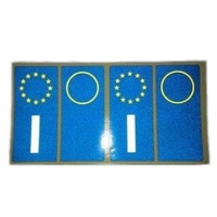 Autocollants de plaque d'immatriculation de voiture UE en gros - 4 pièces, réfléchissants, autocollants en vinyle/plastique vierges, réutilisables, style professionnel 1