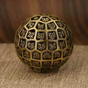 Dés D100 en métal assortis, sphériques, à 100 faces, ajourés en nid d'abeille, jetons de jeu polyédriques antiques, vente en gros pour détaillants de jeux de rôle. - Product Image 2