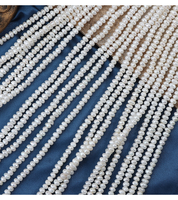 Perles d'eau douce naturelles blanches de 4-5 mm, de forme baroque, à haute brillance, de qualité AA, sans noyau, perles en vrac pour bricolage, longueur 36 cm
