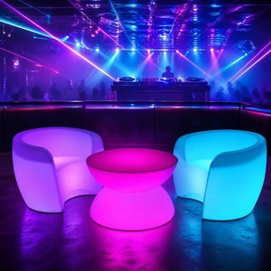 Poltrona LED Luminosa IP65 Impermeabile in Plastica PE, Sedia RGB Cambia Colore per Discoteca, <span class=keywords><strong>Bar</strong></span>, Feste, Lounge, Arredamento LED per <span class=keywords><strong>Bar</strong></span> - Product Image 5