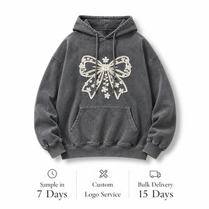 <span class=keywords><strong>Felpa</strong></span> con Cappuccio da Donna 100% Cotone, Vestibilità Ampia, Personalizzabile, Anti-Piega, Lavaggio Acido, Casual, Tinta Unita con Farfalla - Product Image 1