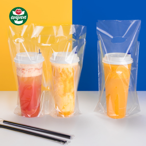 500Ml/700Ml Thực Hiện Cà Phê Uống <span class=keywords><strong>Ldpe</strong></span> Die Cut Bao Bì Nhựa Túi Đựng Cốc Kép - Product Image 1