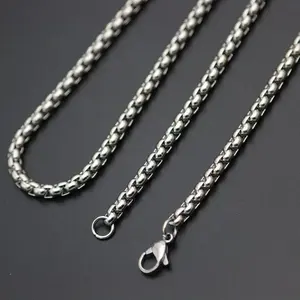 Collana Hip Hop da uomo catena in acciaio inox catena di perle quadrate accessori per gioielli catena collane personalizzate