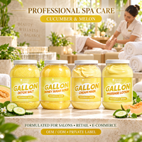 Kit de Pédicure 4-en-1 au Concombre et Melon en Gros : Sel Détoxifiant, Gommage au Sucre, Masque, Lotion de Massage et Ensemble Spa pour les Pieds – Fournitures pour Ongles