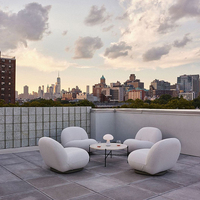 Balcon nordique siège unique canapé pivotant salon loisirs laine d'agneau blanche chaise de sol simple canapé paresseux en velours