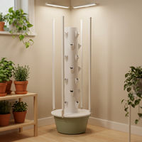 Tour hydroponique à 7 niveaux avec éclairage LED, système hydroponique vertical, culture sans sol, jardin intérieur pour légumes, fraises et herbes