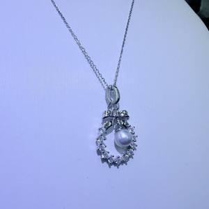 Collar de Perlas de Agua Dulce Aurora Naturales de Zhuji, Redondas, Impecables, de 6.5-7 mm, con Colgante de Plata Pura y Cierre Universal - Product Image 2