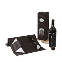 Boîte cadeau personnalisée pour bière et brandy, en carton rigide brun foncé mat, estampage à chaud, emballage de luxe pour bouteilles, vente en gros