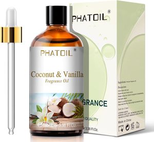 Pour PHATOIL 3.38FL.OZ huiles parfumées à la vanille <span class=keywords><strong>de</strong></span> noix <span class=keywords><strong>de</strong></span> coco huiles essentielles d'aromathérapie pour diffuseur à la maison bricolage bougie fabrication <span class=keywords><strong>de</strong></span> <span class=keywords><strong>savon</strong></span> 100ml - Product Image 2