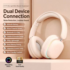 Auriculares Inalámbricos para Juegos SY-T3 RGB, Auriculares Plegables con Micrófono, Batería de 400 mAh para PC y Teléfono Móvil - Product Image 2