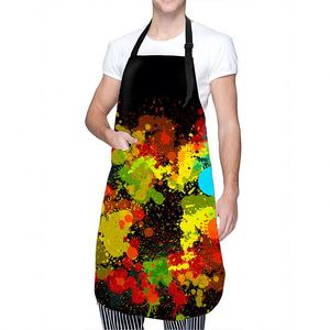 Color Painting Art Designed Kitchen <b>Cooking</b> <b>Apron</b> Adjustable Waterproof BBQ <b>Aprons</b> for Adults - Product Image 2