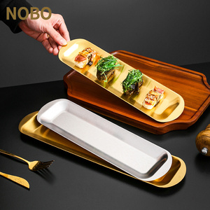 Rettangolo piatti d'argento in acciaio inox piastra per Barbecue retrò spessa stile coreano pasta di gamberetti Sushi vassoio piatto di stoccaggio per Hotel - Product Image 3
