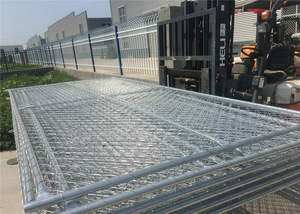 Valla temporal de eslabones de cadena galvanizada portátil de 6x12ft, forma de agujero cuadrado prensado, valla de construcción de acera extraíble para exteriores - Product Image 4