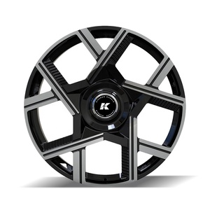 Jantes en alliage d'aluminium forgé 6061-<span class=keywords><strong>T6</strong></span> Deep Dish 23x8.5 23x9.5 5x112 Noir brillant avec face usinée pour Rolls Royce Cullinan - Product Image 2