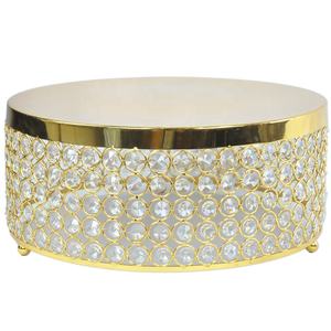 Toptan fabrika fiyat Metal + kristal boncuklar altın düğün pastası standı D300mm * H120mm CE & Rohs sertifikalı - Product Image 2