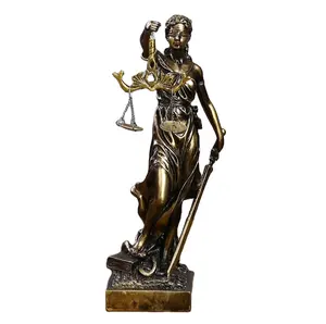2023 Atacado Bronze cor 28.5cm Resina Estátua De Senhora Justiça Deusa Escultura Senhora Deusa Escultura