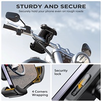 Support de téléphone pour moto, support anti-secousse pour guidon, pince en silicone pour scooter, iPhone, Samsung, Google