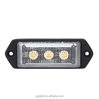 12V 24V LED Warnleuchte für Kühlergrill, Seitenmontierte Ultraflache Leuchte mit 3 LEDs, Blitzwarnleuchte