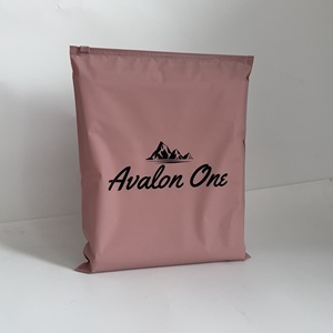 Eco-friendly Custom Logo Coffee Red Zipper Bag T-shirt Clothes Packaging Ziplock Bag Garment Brand Design Packing Bags - Product Image 3