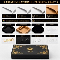 Boîte cadeau de luxe personnalisée en carton rigide noir mat avec couvercle et base, logo en feuille d'or et insert en mousse EVA pour emballage électronique