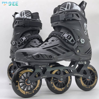 Patins à roulettes en ligne professionnels SeeMore pour adultes, 3 roues de 110 mm, pour la performance en extérieur, la vitesse et le slalom