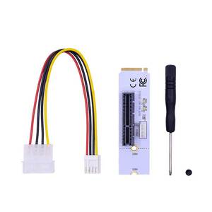 Kabel Adaptor Konverter Kartu Female ke NGFF <span class=keywords><strong>M</strong></span>.<span class=keywords><strong>2</strong></span> M2 ke PCIE X4 4.0 Key Male dengan Aksesoris Daya dan Kabel - Product Image 1