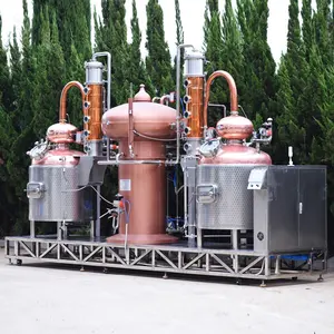 500 Liter Volautomatische Dubbele Potten Cognac Gin Wijn Distillatie Apparatuur