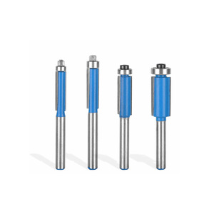 Fraise à bois LAVIE, queue de 1/4, lame de découpe bleue à double tranchant droite avec roulement simple pour défonceuse à bois - Product Image 2