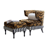 Fauteuil inclinable en velours rétro américain avec cadre en bois massif pour salon, petit appartement