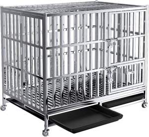 Büyük Irk Köpekler İçin Ekstra Büyük Katlanabilir Ağır Hizmet Tipi Paslanmaz Çelik Köpek Kafesi Su Geçirmez Dış Mekan Kullanımı Kare Şekilli Her Mevsim - Product Image 1